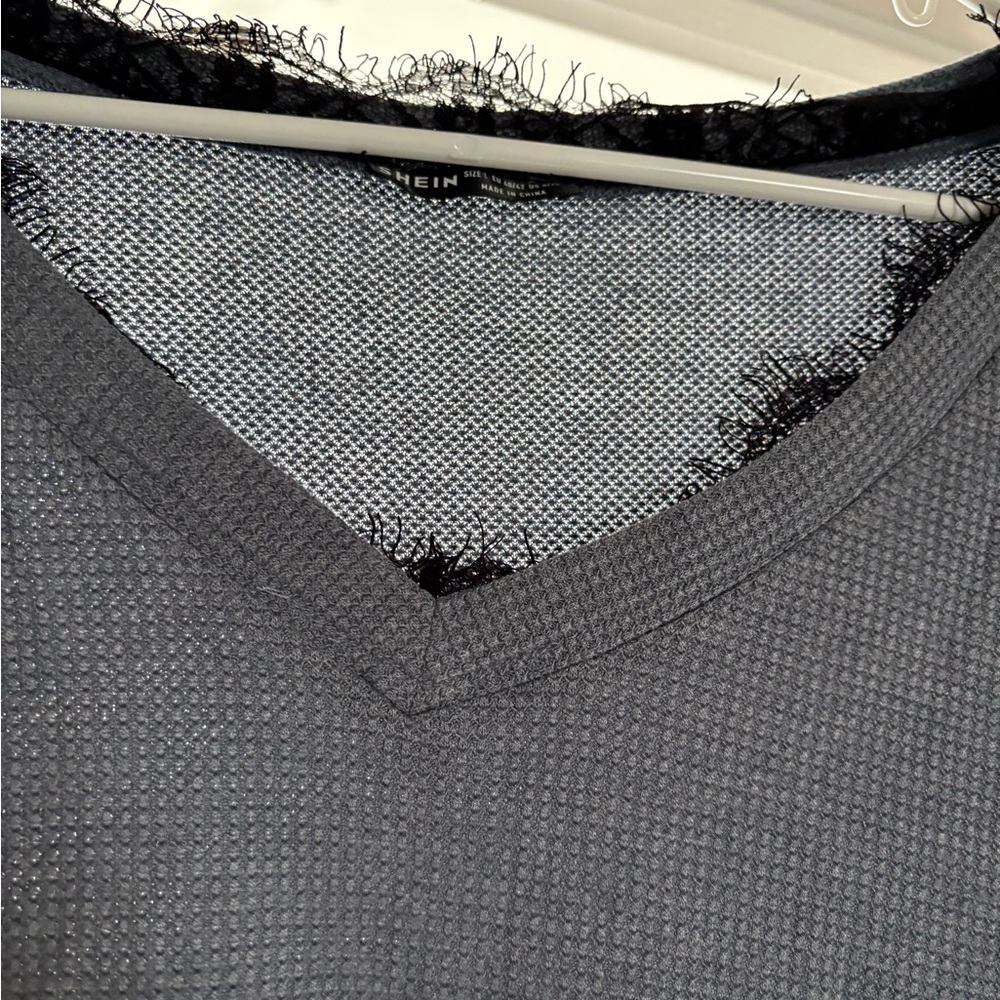 SHEIN Gray V-Neck Men's Sweater